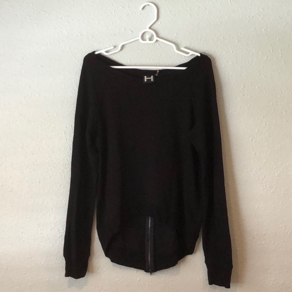 H by Bordeaux Black ZIP Back Sweatshirt